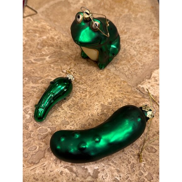 Lot Of Quirky Christmas Tree Ornaments Featuring Santa Frog Pickle & Stained Gla - Picture 6 of 16